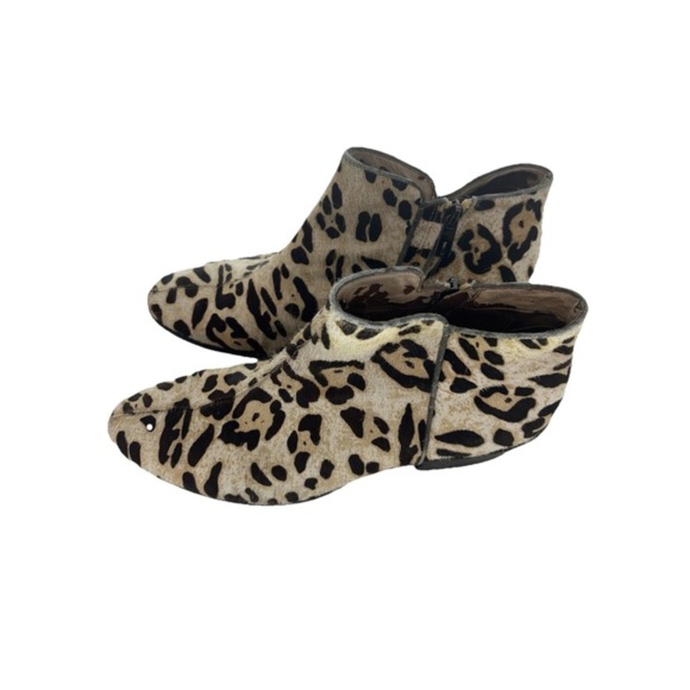 Sam Edelman Leopard Print Ankle Bootie Animal Hair Mob Wife Esthetic Glam‎ Edgy - Picture 4 of 16